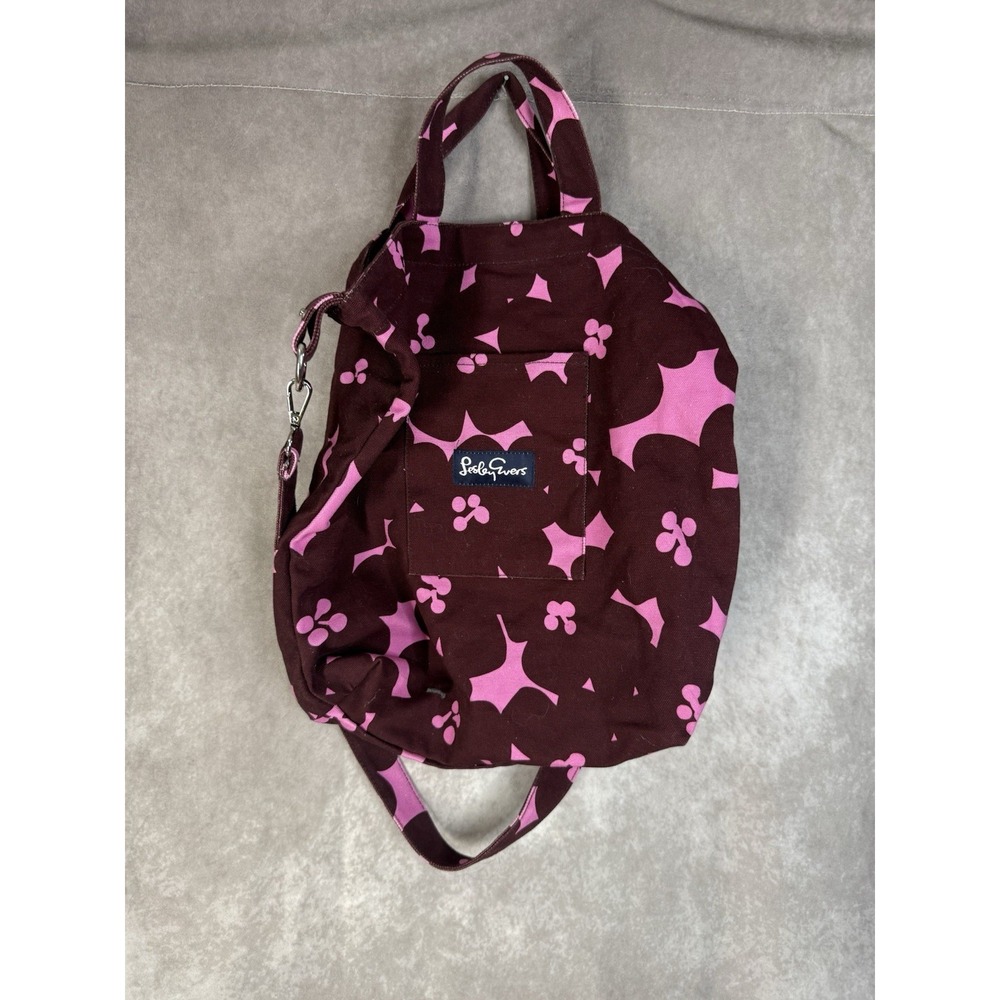 Lesley Evers Ivy Floral Canvas Tote Bag In Pink Marron